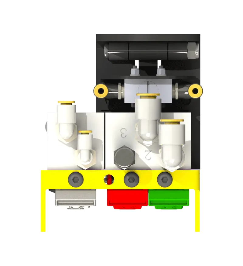 Knight Global Pneumatic Control Handle with Pneumatic Trigger, (3) Thumb Levers, (1) 1-Button - KG BPTA9430 Knight Global