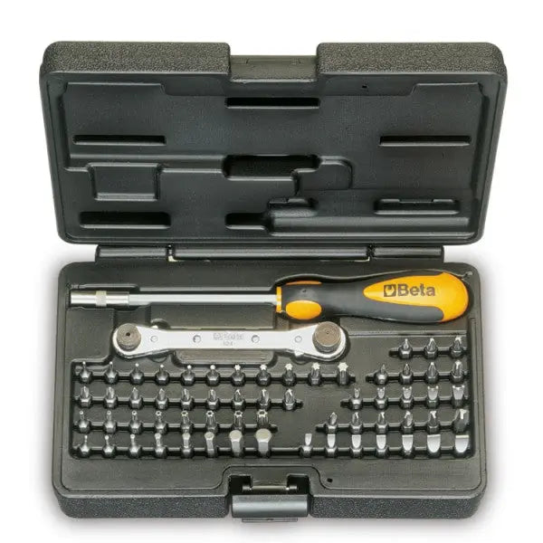 Beta Tools (Article# BW 861/C61) Magnetic Bit Holder with 60 Bits and Pocket-Size Case - BT 008616961 