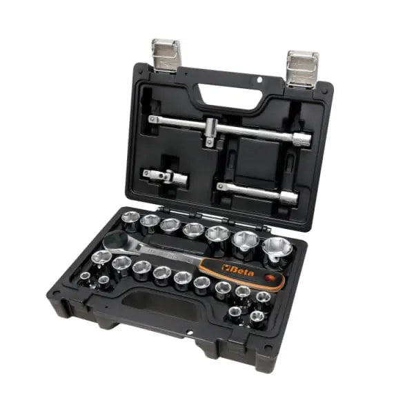 Beta Tools (Article# BW 923E/C25) Set of 20 Hexagon Sockets and 5 Accessories Assortment Tools with Plastic Case - BT 009236125 