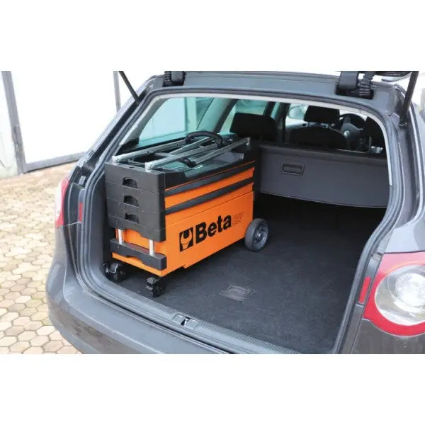 Beta Tools (Article# C27S-O) Collapsible Rolling Tool Cart - Orange - BT 27000201 Beta Tools