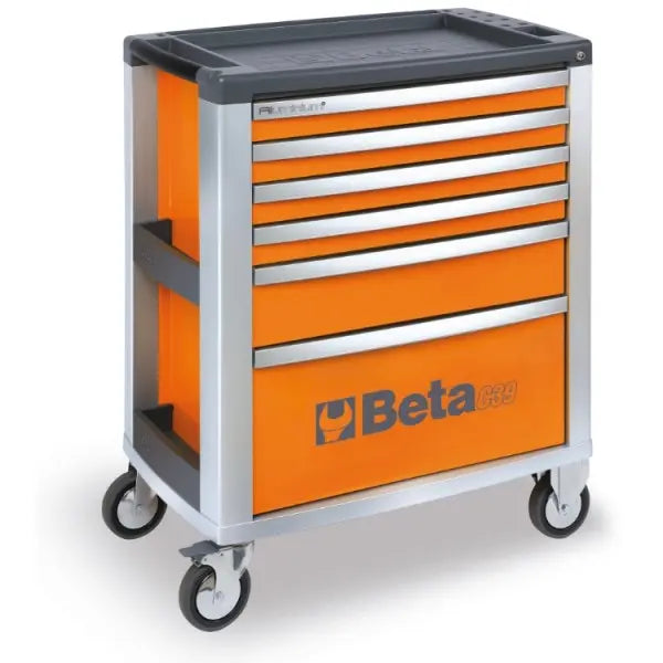 Beta Tools (Article# C39-6/O) Mobile Roller Cabinet with 6 Drawers - Orange - BT 39000031 Beta Tools