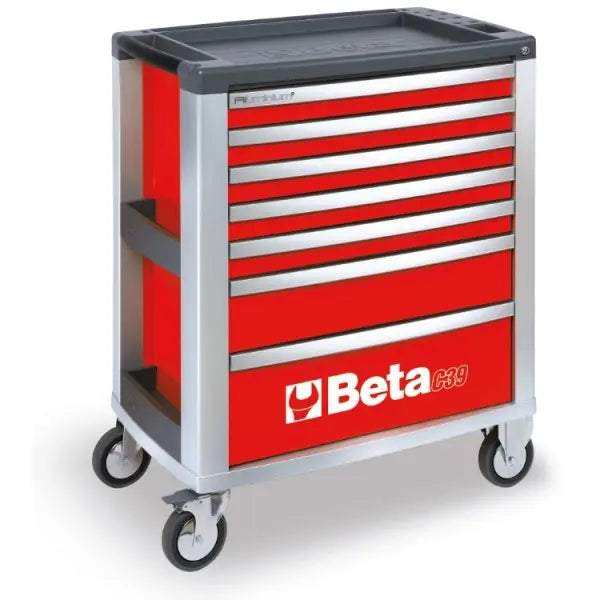 Beta Tools (Article# C39-7/R) Roller Cabinet with 7 Drawers - Red - BT 39000003 Beta Tools