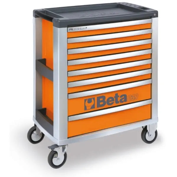 Beta Tools (Article# C39-8/O) Mobile Roller Cabinet with 8 Drawers - Orange - BT 39000041 Beta Tools