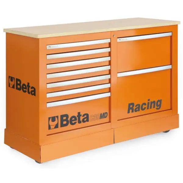 Beta Tools (Article# C39MD-O) Special Mobile Roller Cabinet, Racing MD Type - Orange - BT 39390101 Beta Tools