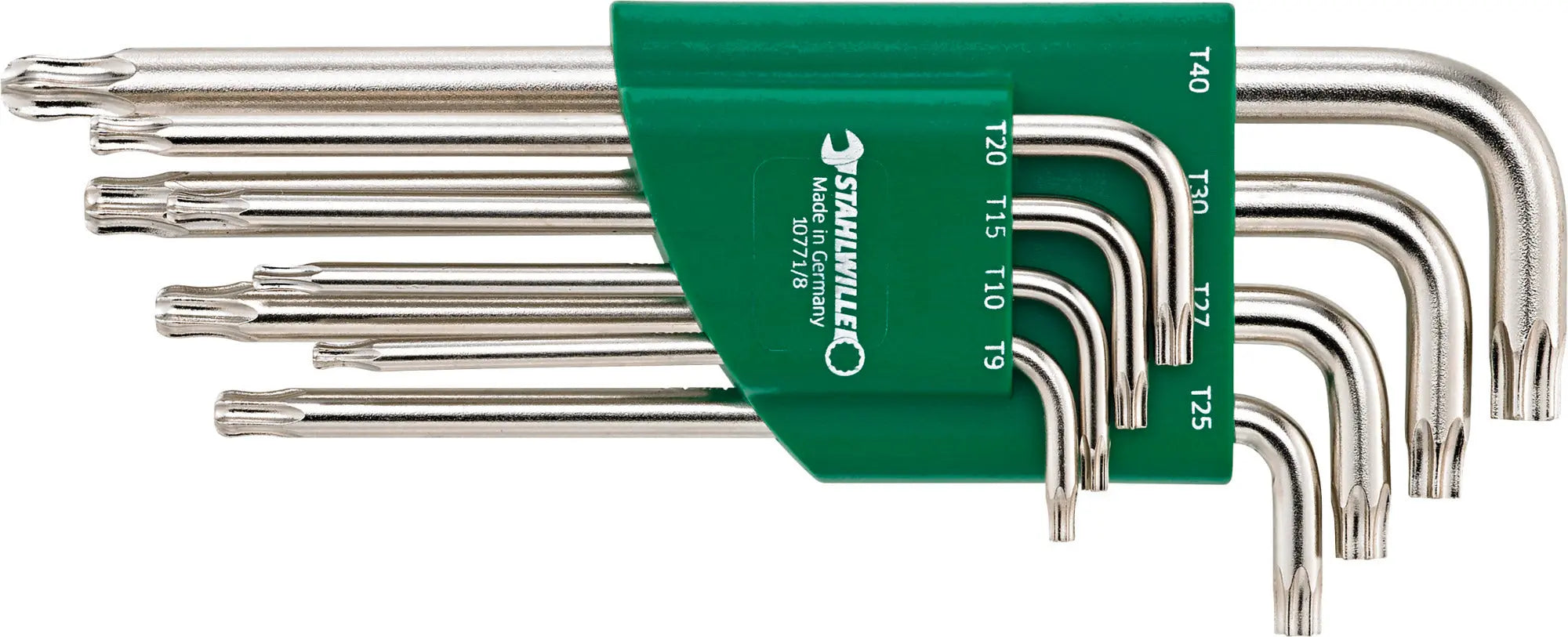 Stahlwille Set of 8 Ball Ended Hexagon Key Wrench for Torx Bolts, T9 - T40 - ST 96432700 Stahlwille