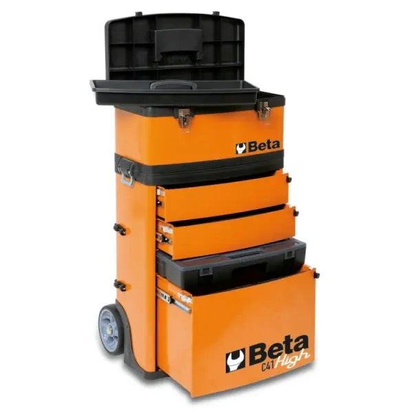 Beta Tools (Article# C41H-O) Two-Module Rolling Tool Chest - Orange - BT 41000002 Beta Tools