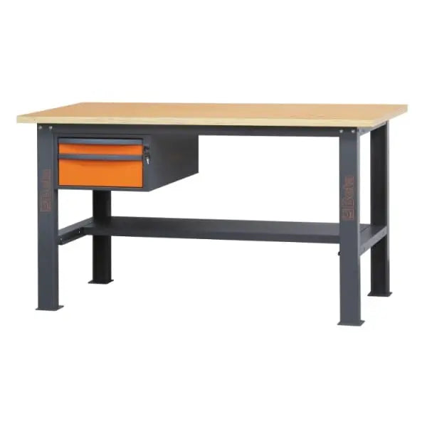 Beta Tools (Article# C58BC-W1,6 2C) 2-Drawers Workbench with Wood Worktop, 1.6 m Long - BT 058000611 