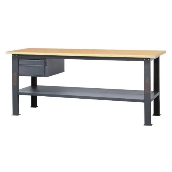 Beta Tools (Article# C58BC-W2,1 2C) 2-Drawers Workbench with Wood Worktop, 2.1 m Long - BT 058000631 