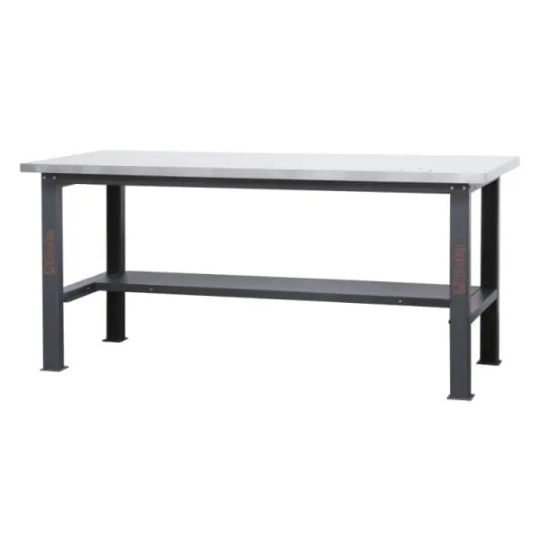 Beta Tools (Article# C58BC-X2,1) Stainless Steel Coated MDF Simple Workbench with Worktop, 2.1 m Long - BT 058000626 