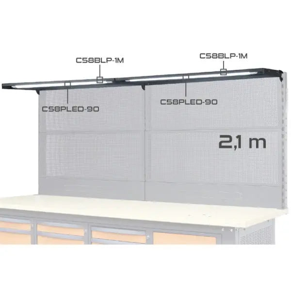 Beta Tools (Article# C58PLED-90) LED Lamp for Modular Workbenches C58BC, 2.1 m Long - BT 058000861 