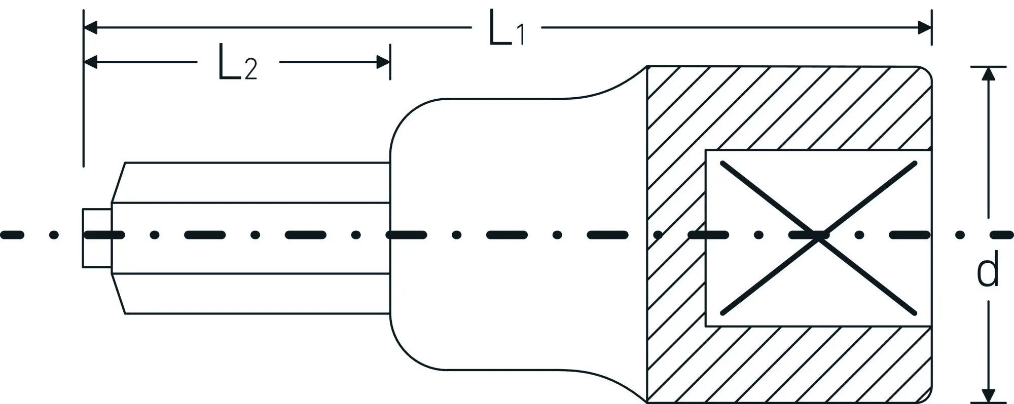 Stahlwille 1/2 in Inhex Drive Screwdriver Socket with Spigot Guide Pin, 8mm - ST 03070008 Stahlwille