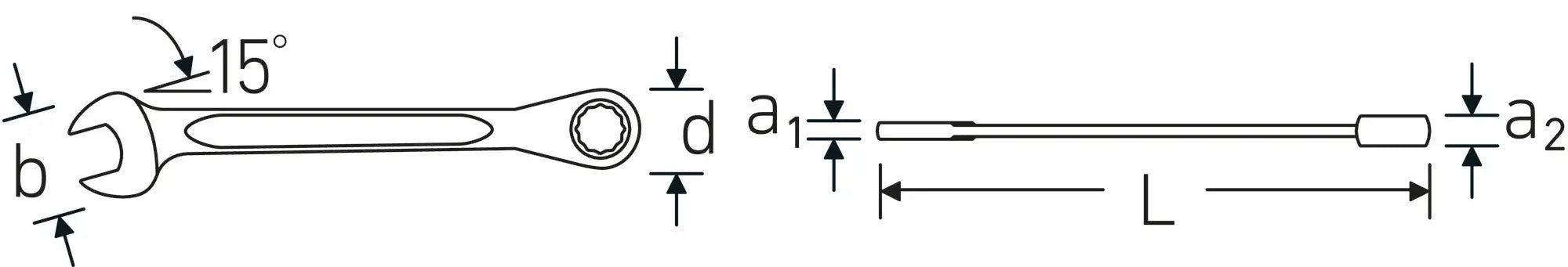 Stahlwille Ratchet Combination Wrench, 19mm, Length 252mm - ST 40171919 Stahlwille