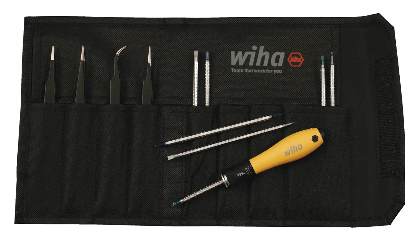 Wiha 26970, ESD Safe Drive-loc 4 & Tweezers 12 Pc. Wiha