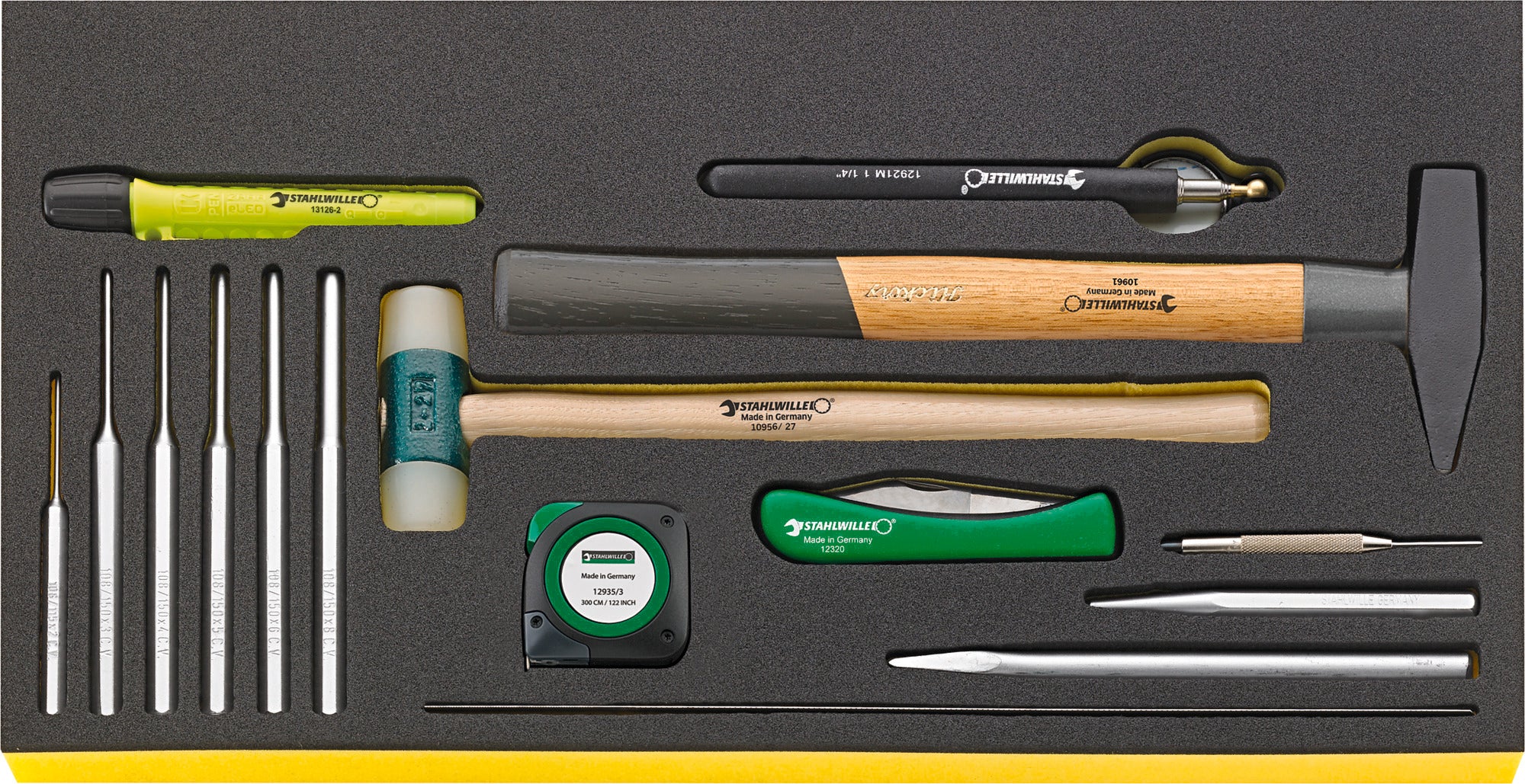 Stahlwille Set of 16 Hammer and Chisel with TCS Insert, Length 250mm - ST 96830119