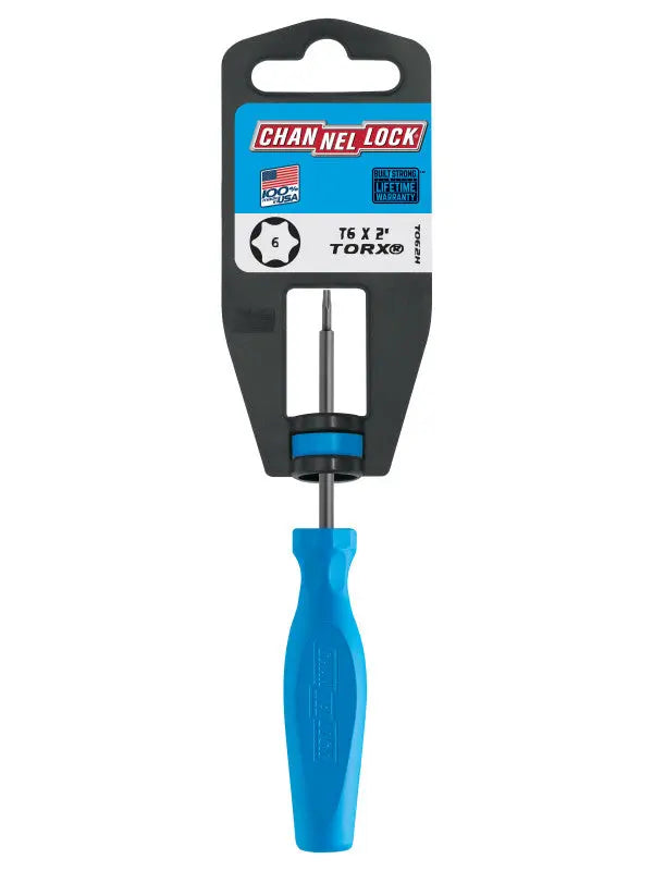 Channellock Professional Torx Screwdriver, T6 x 2 in - CL T062H Channellock