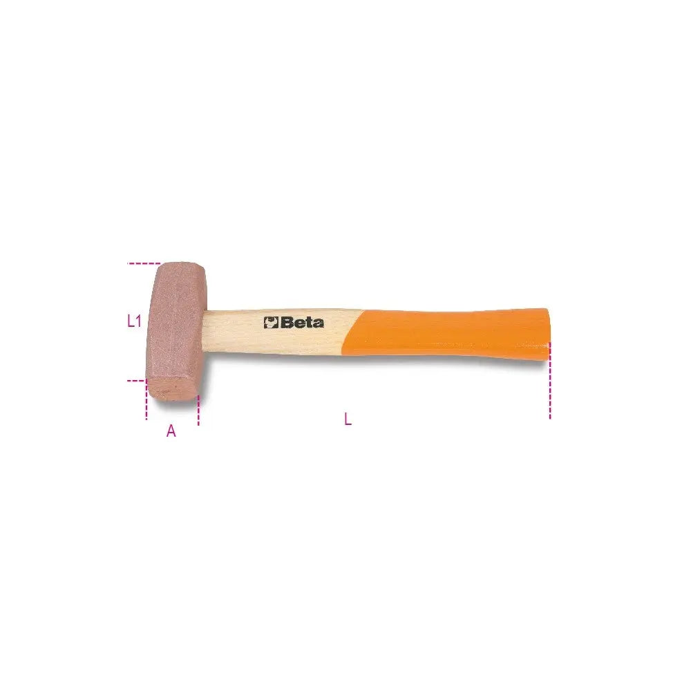 Beta Tools (Article# 1385 400) 14 oz Copper Head Drilling Hammer with Wooden Handle - BT 13850404 Beta Tools