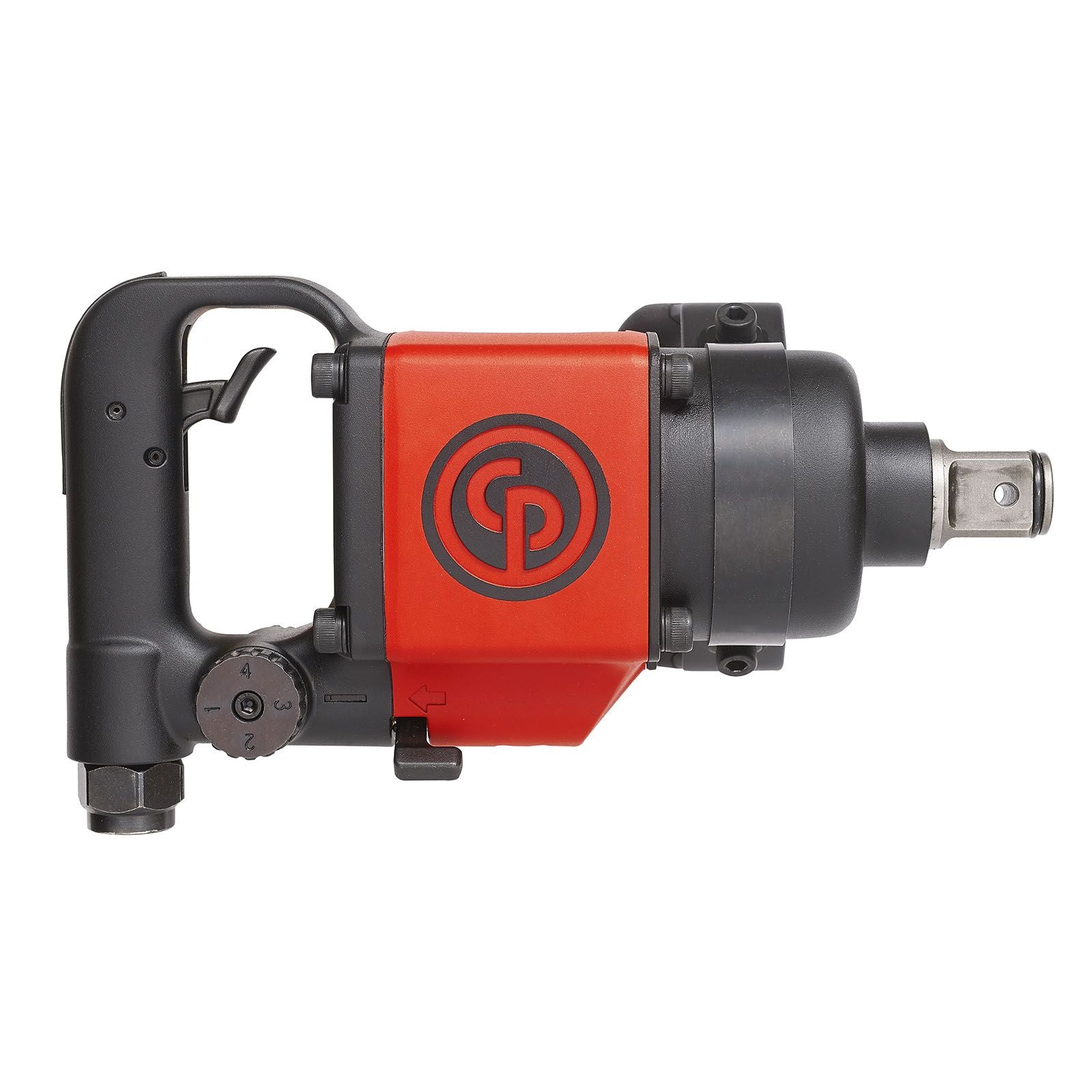 Chicago Pneumatic CP6135-D80 - 1-1/2 Inch Air Impact Wrench, D-Handle with Side Handle, Max Torque Reverse Output 5900 ft. lbf / 8000 Nm, 2800 RPM, Pinless Rocking Dog 6151590380