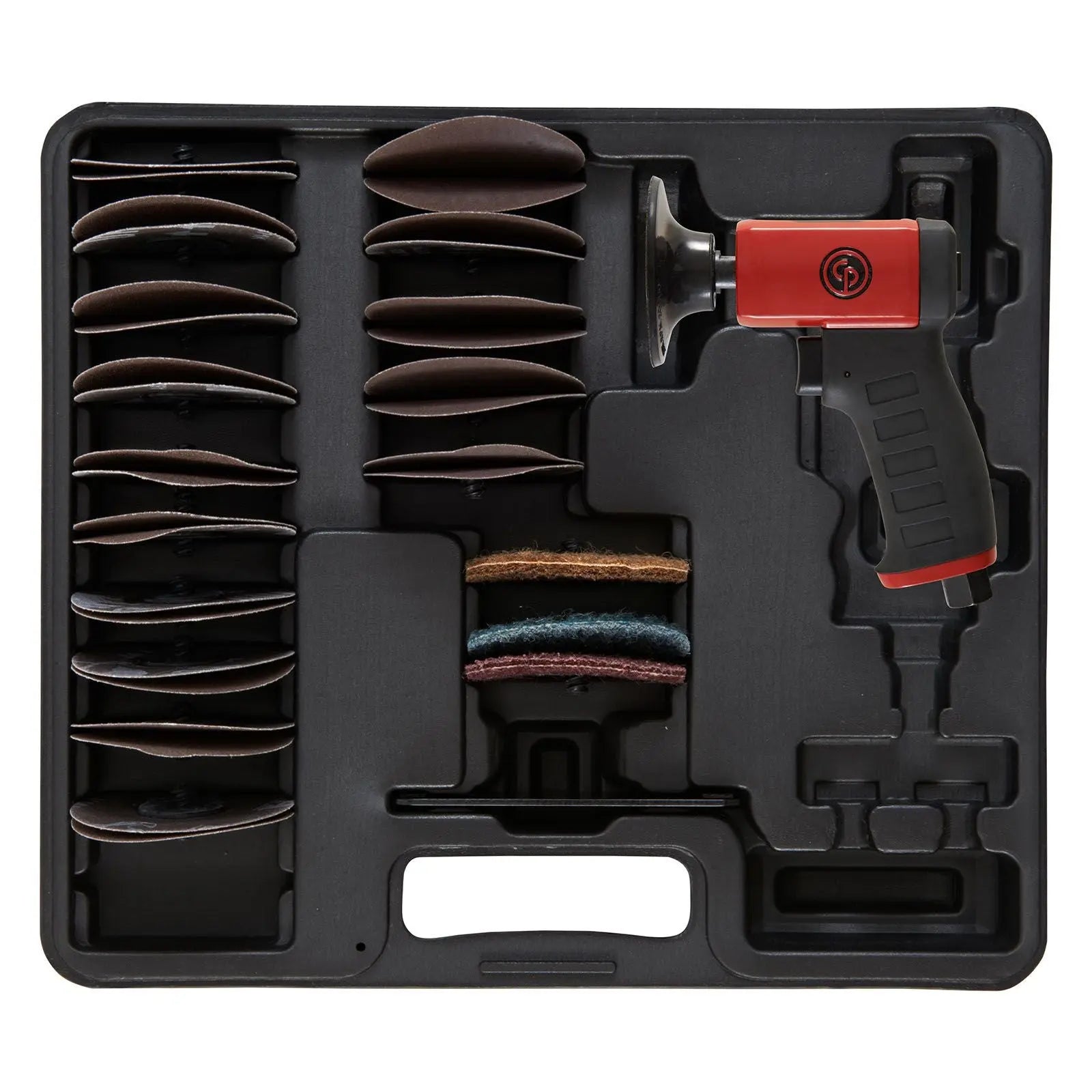 Chicago Pneumatic CP7202D - Kit - 3 Inch (75 mm) Air Rotary Sander, Hook and Loop, 0.2 HP / 150 W - 15000 RPM 8941172021 Chicago Pneumatic