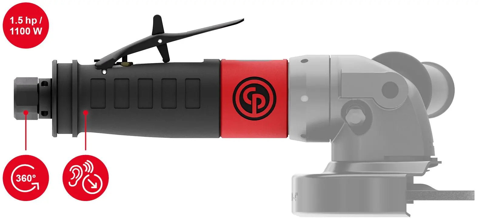 Chicago Pneumatic CP3550-120AB - 5 Inch (125 mm) Air Angle Sander, 1.48 HP / 1100 W - 12000 RPM 6151620370 Chicago Pneumatic