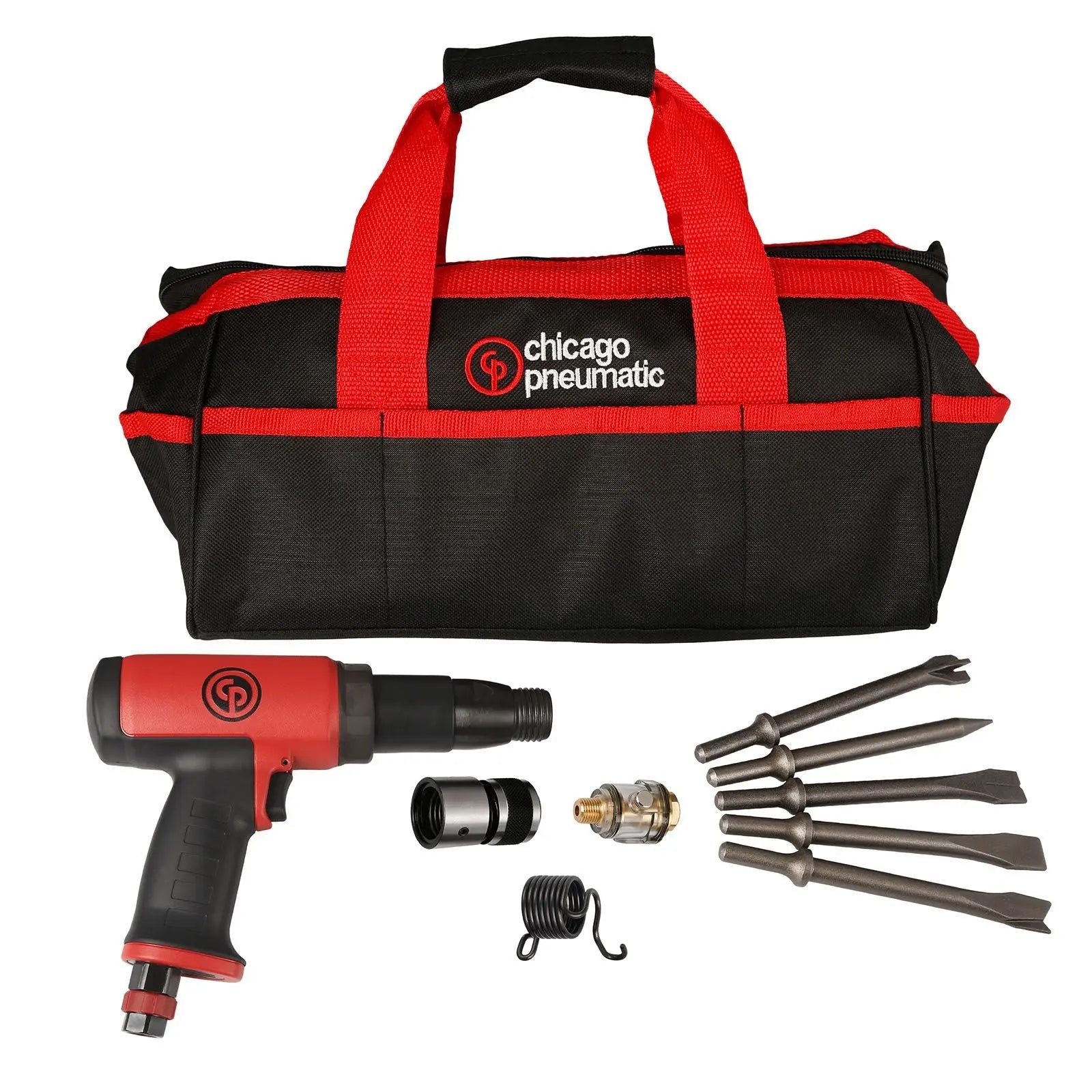 Chicago Pneumatic CP7165K - Kit - 0.401 Inch (10.2mm) Air Short Hammer, Round Shank, Low Vibration, Stroke 3.5 in / 89 mm, Bore Diameter 0.75 in / 19 mm - 2500 Blow Per Minute 8941071651 Chicago Pneumatic