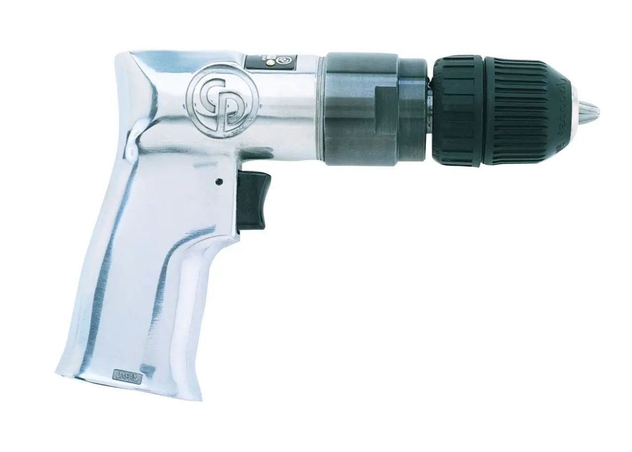 Chicago Pneumatic CP785QC - 3/8 Inch (10 mm) Air Drill, Keyless Chuck, Aluminum Housing, Pistol Handle, 0.5 HP / 370 W, Stall Torque 3.1 ft. lbf / 4.2 Nm - 2400 RPM T024242 Chicago Pneumatic
