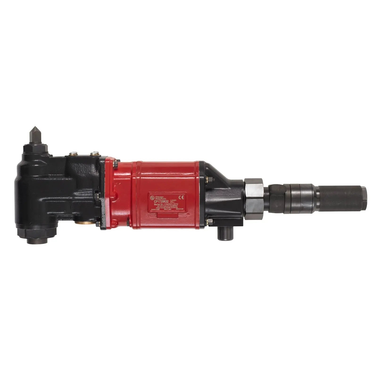 Chicago Pneumatic CP1720R22 - 7/8 Inch (22mm) Corner Air Drill, Morse Taper 2 Chuck, 1.19 HP / 890 W, Stall Torque 59.3 ft. lbf / 80.4 Nm - 430 RPM 6151580250 Chicago Pneumatic
