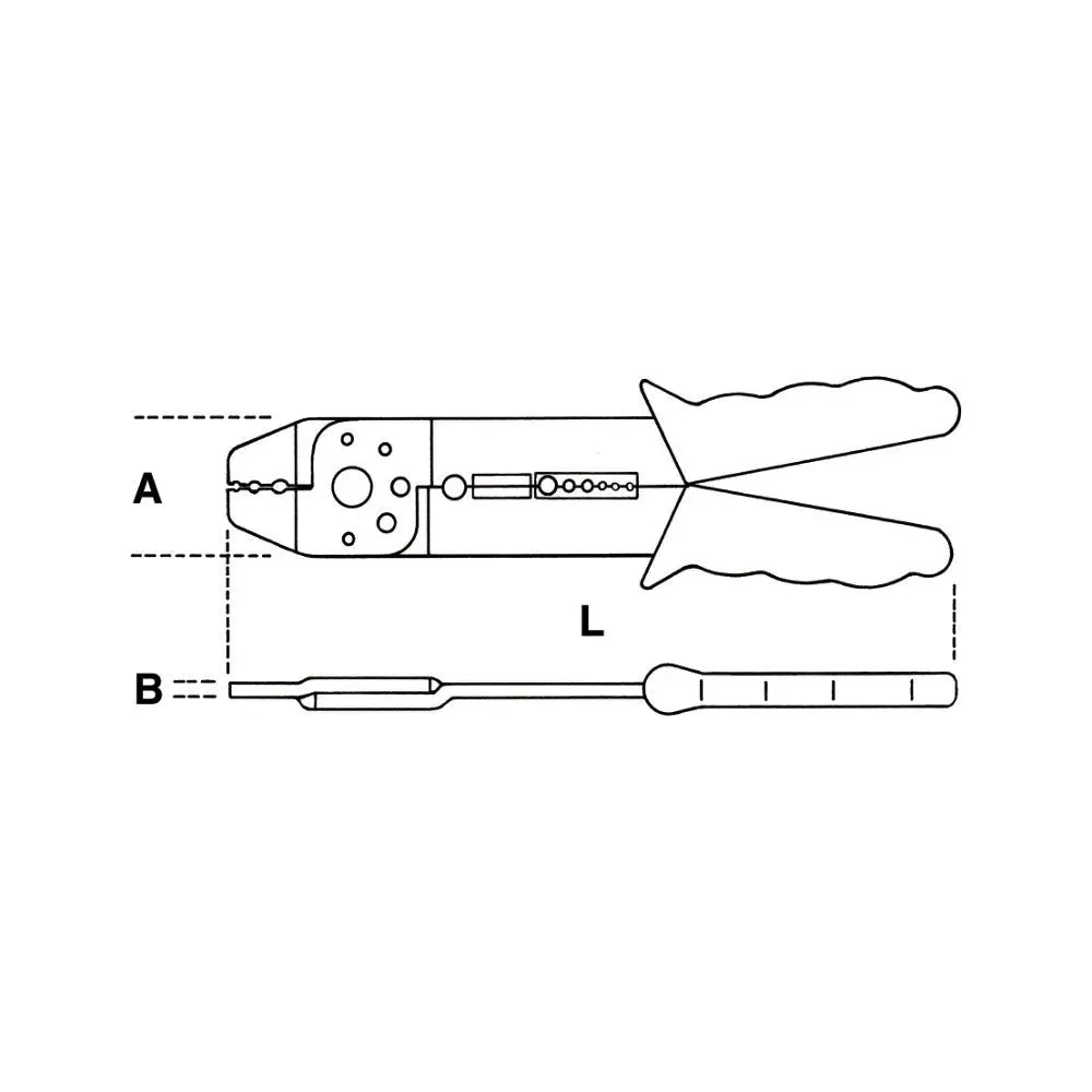 Beta Tools (Article# 1603B) Crimping Plier for Non-Insulated Open Terminals, Standard Model - BT 16030010 Beta Tools
