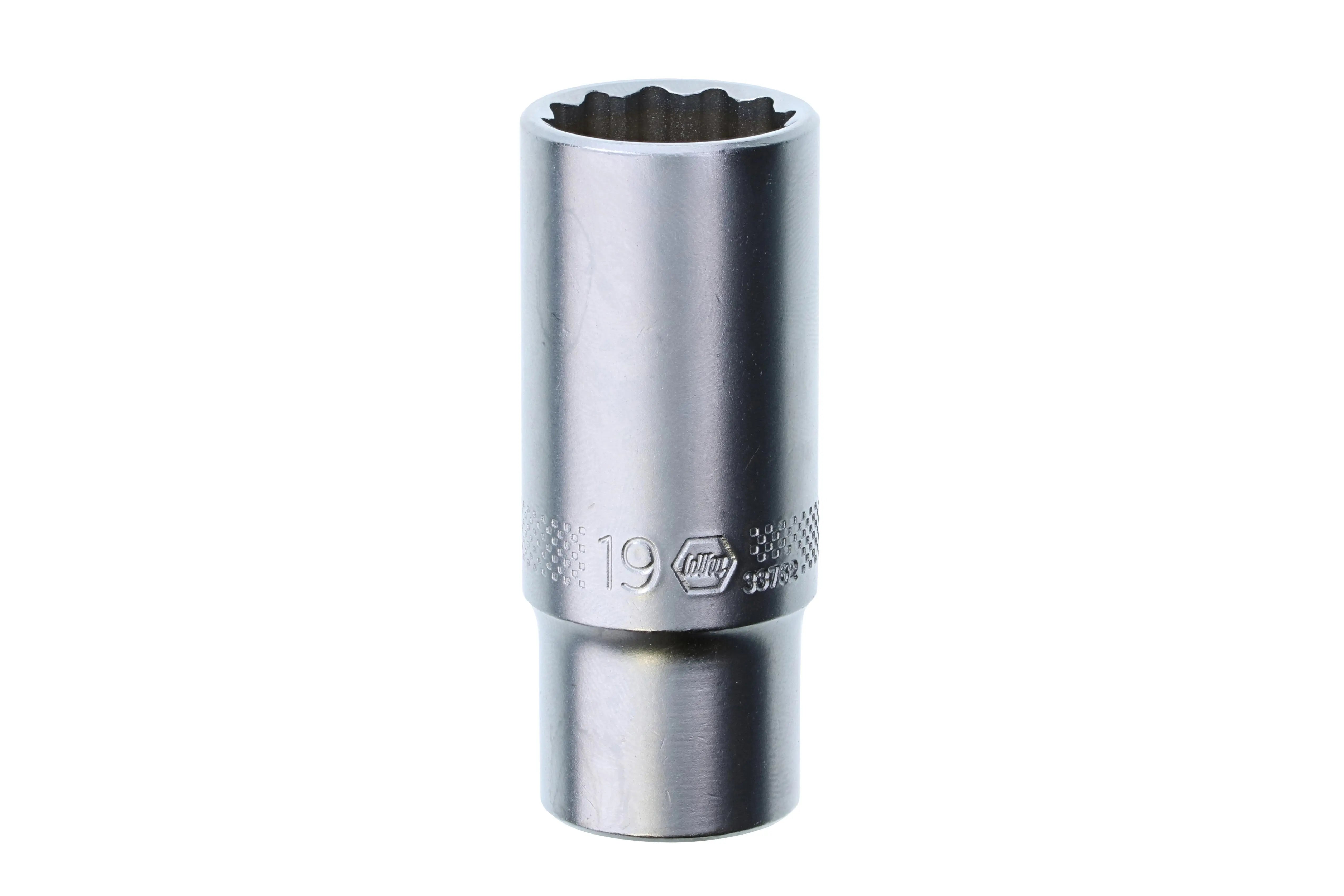 Wiha 33762, 3/8" Drive Deep Socket, 12 Point, 19.0mm Wiha