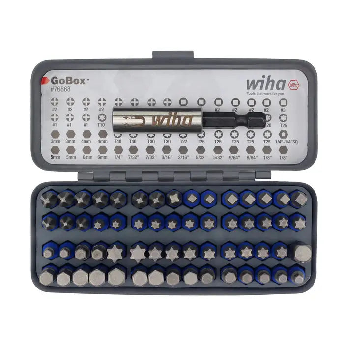 Wiha 61 Piece GoBox TerminatorBlue Impact Bit Set - 76868 Wiha