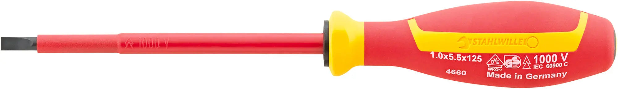 Stahlwille Drall+ VDE Electrician's Slotted Screwdriver, Size 5 - ST 46603055 Stahlwille