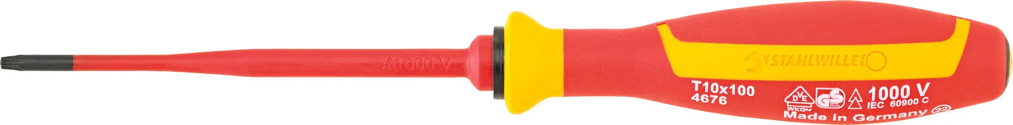 Stahlwille VDE Torx Screwdriver, T10 x 100mm - ST 46763010 Stahlwille