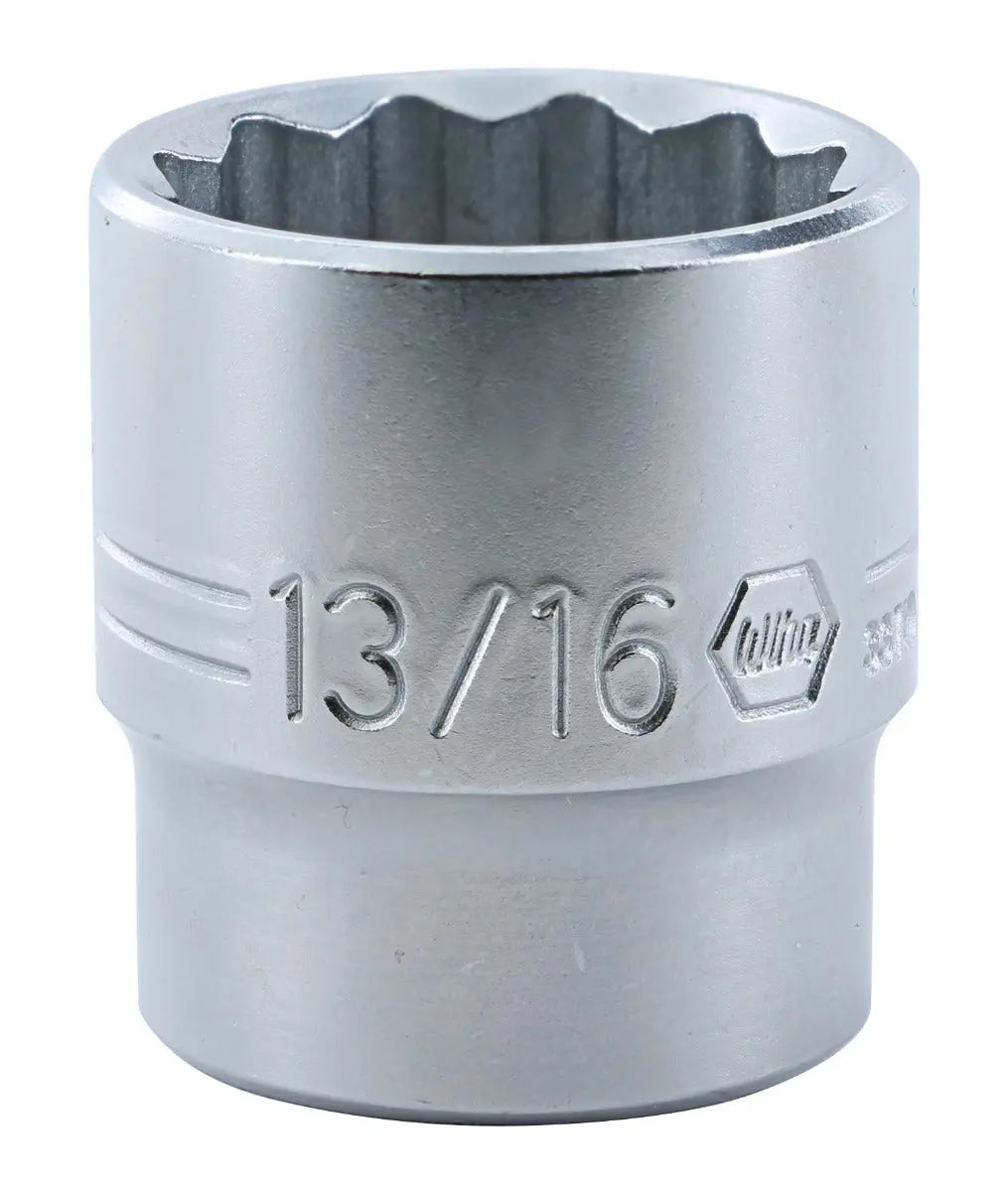 Wiha 33719, 3/8" Drive Socket, 12 Point, 13/16" Wiha