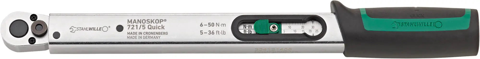 Stahlwille MANOSKOP Standard Torque Wrench with Fixed Ratchet, Size 5 - ST 50204005 Stahlwille