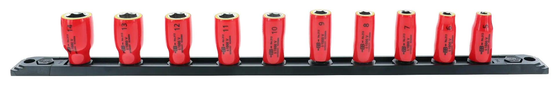 Wiha 31393, 10 PC Insulated Socket Set 1/4 Drive Wiha