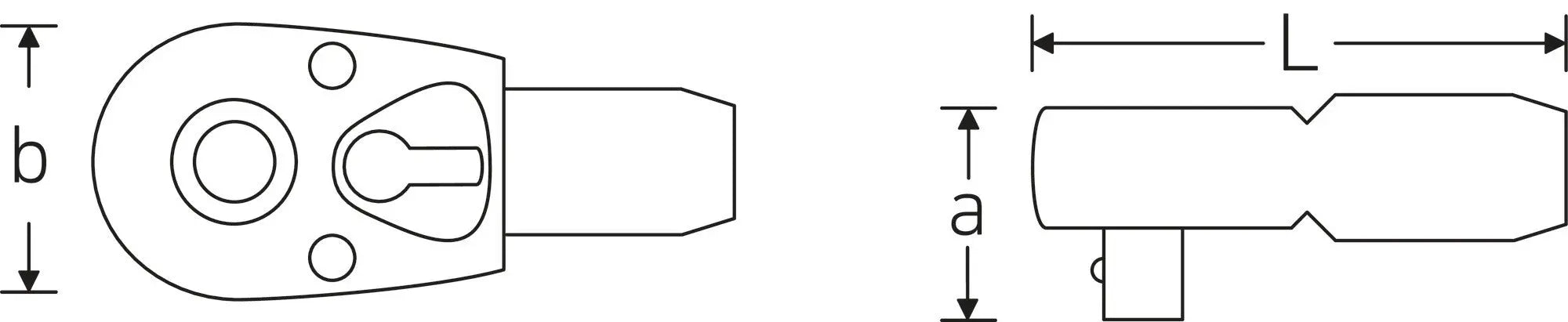 Stahlwille 1 in Square Drive Ratchet Head, Length 185mm - ST 16110000 Stahlwille