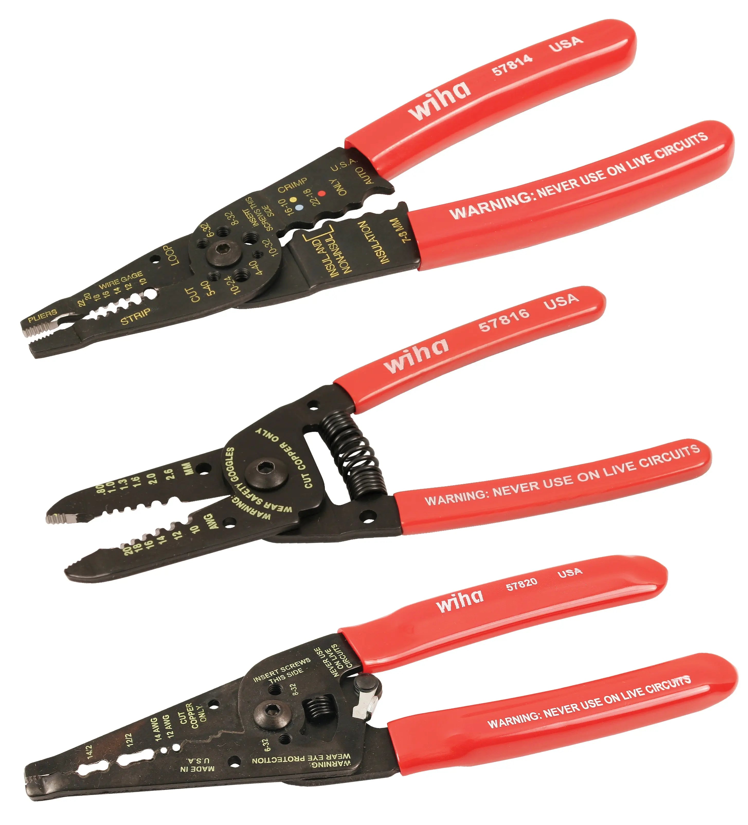 Wiha 57830, Wire Strippers 3 Piece Set Wiha