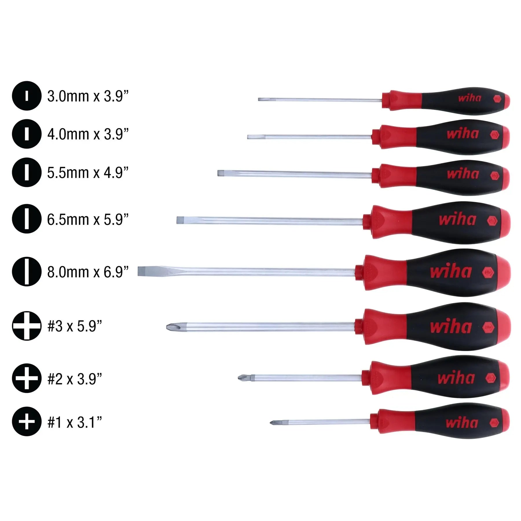 Wiha 30298, SoftFinish® Screwdriver 8 Pc. Set Wiha