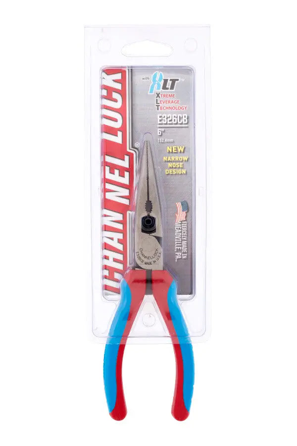 Channellock Code Blue XLT Combination Long Nose Plier with Cutter, 6.54 in - CL 326CB Pliers Channellock