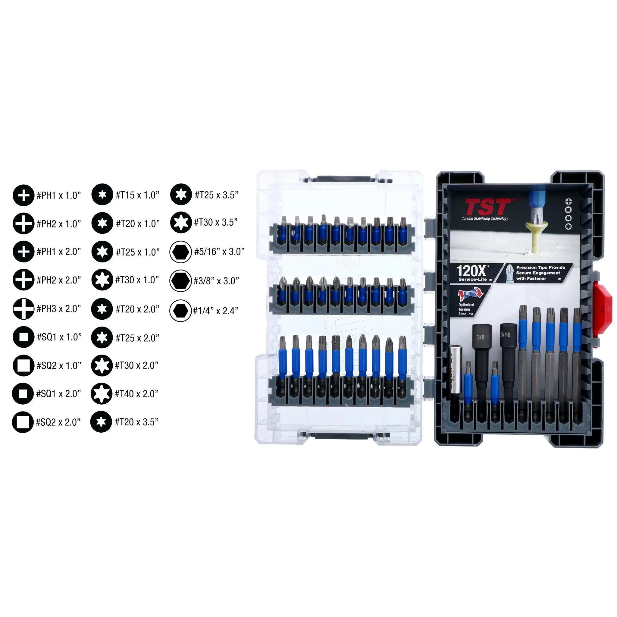 Wiha Set of 40 Terminator Blue Impact Bit - WI 70297 Wiha