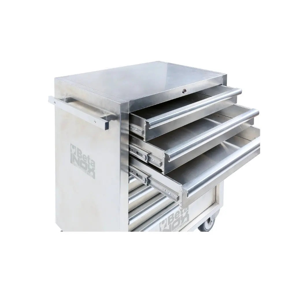 Beta Tools (Article# C04TSS/7) Mobile Roller Cabinet with 7 Drawers, INOX Stainless Steel - BT 24003077 Beta Tools