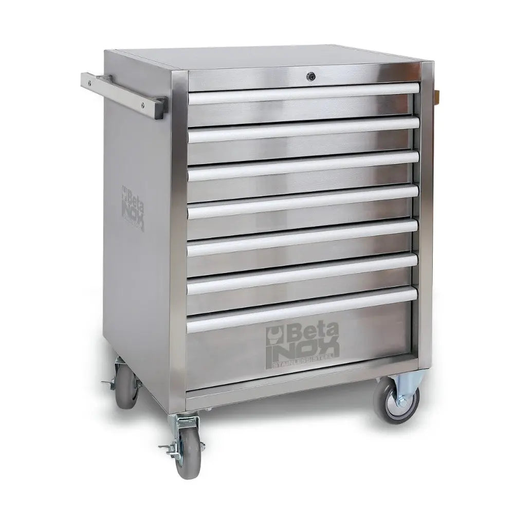 Beta Tools (Article# C04TSS/7) Mobile Roller Cabinet with 7 Drawers, INOX Stainless Steel - BT 24003077 Beta Tools