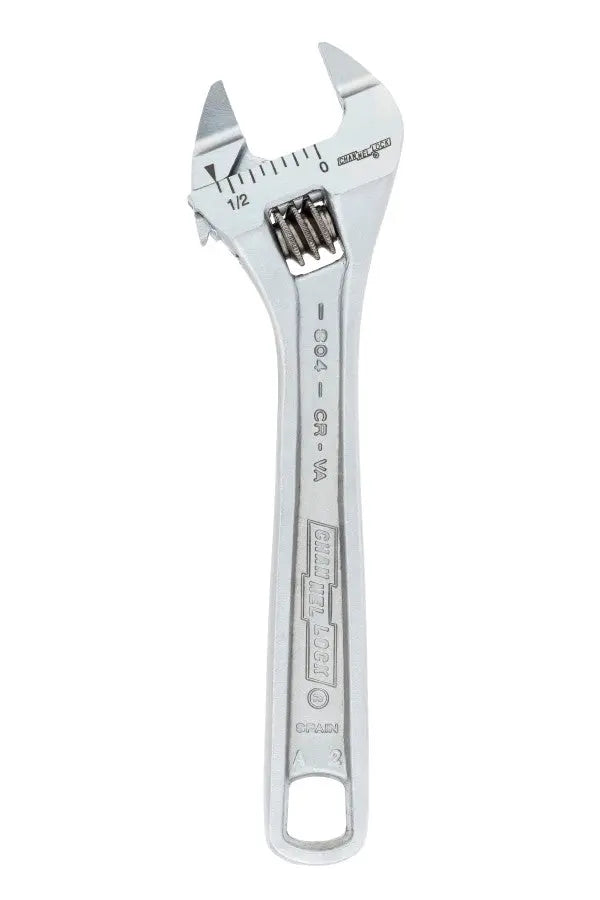 Channellock Extra Slim Jaw Chrome Adjustable Wrench, 4.52 in - CL 804S Adjustable Wrench Channellock