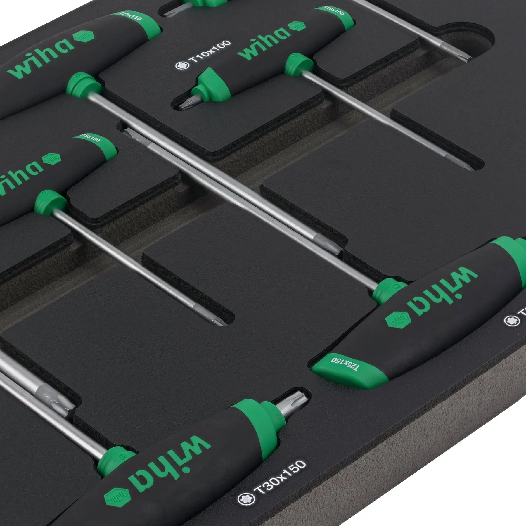 Wiha Set of 7 SoftGrip Dual Torx Drive T-Handles with Tray - WI 36489 Wiha