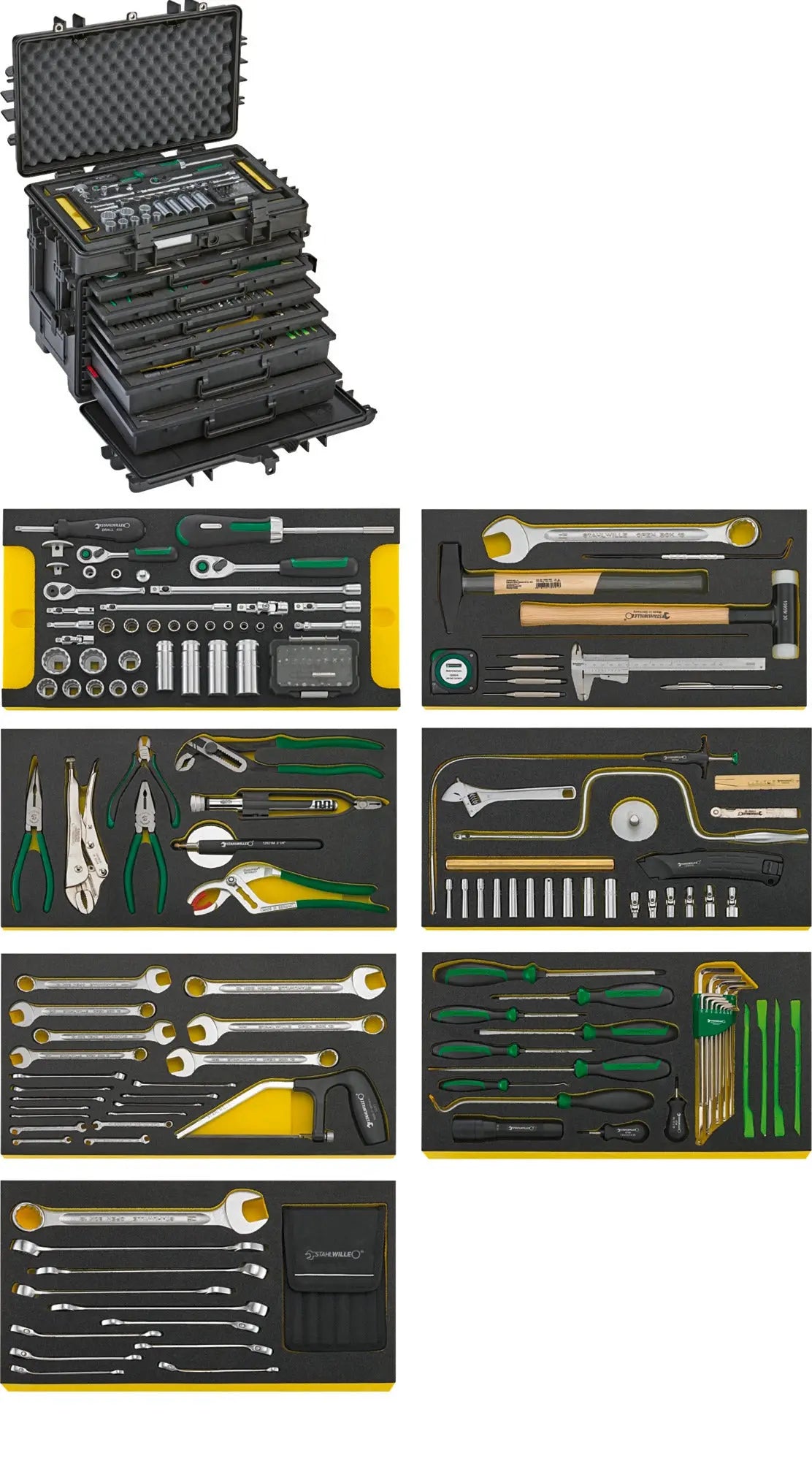 Stahlwille Set of 179 6-Drawer AOG-Kit for Aircraft with Tool Trolley No. 13217 - ST 98814910 Stahlwille