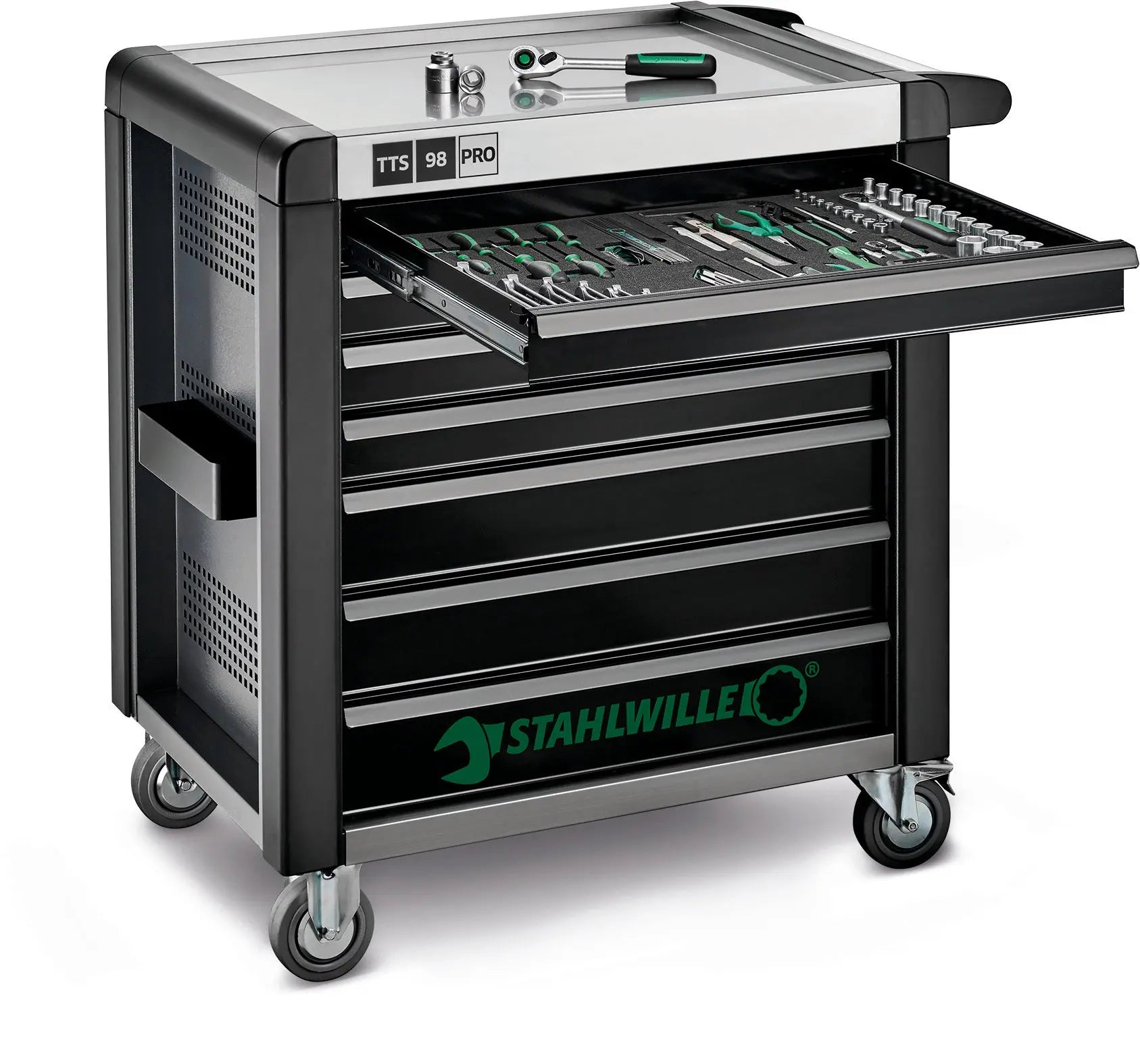 Stahlwille 7-Drawer Anthracite and Black Tool Trolley - ST 81200169 Stahlwille
