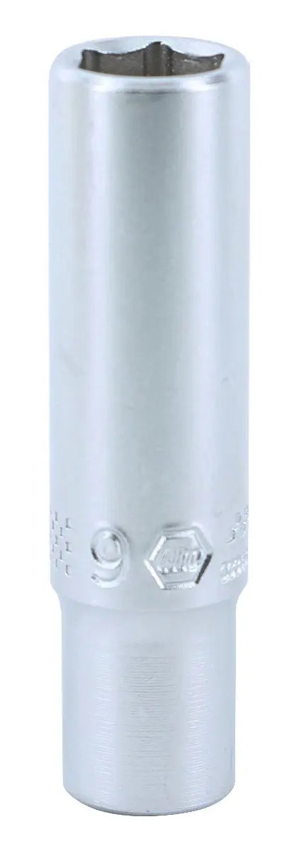 Wiha 33346, 1/4" Dr. Deep Socket Inch, 6 Pt, 9.0mm Wiha