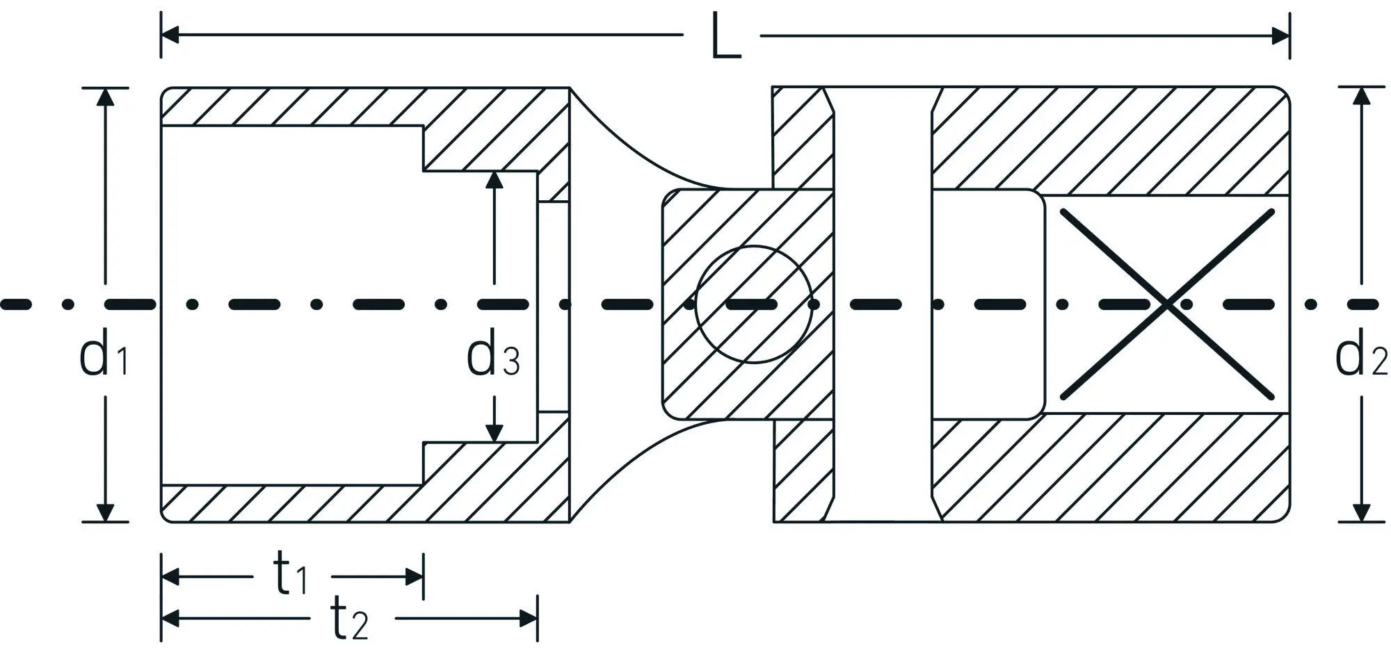 Stahlwille 1/4 in Drive Bi-Hexagon Uniflex Socket, 3/8 in - ST 01540024 Stahlwille