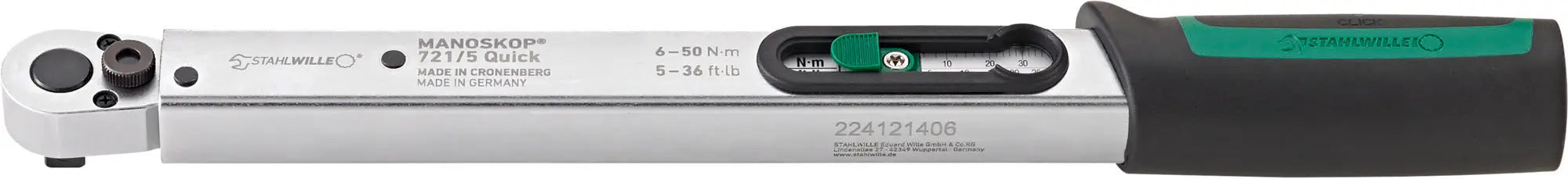 Stahlwille MANOSKOP Standard Torque Wrench with Fixed Ratchet, Size 5 - ST 50204005 Stahlwille