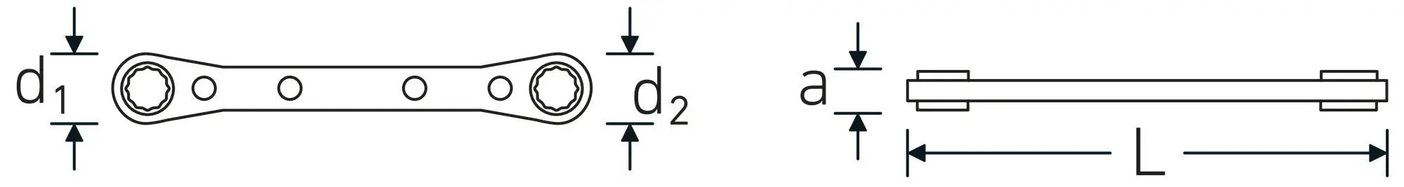 Stahlwille Double Ended Ratchet Ring Spanner Wrench, 17 x 19mm, Length 205mm - ST 41131719 Stahlwille