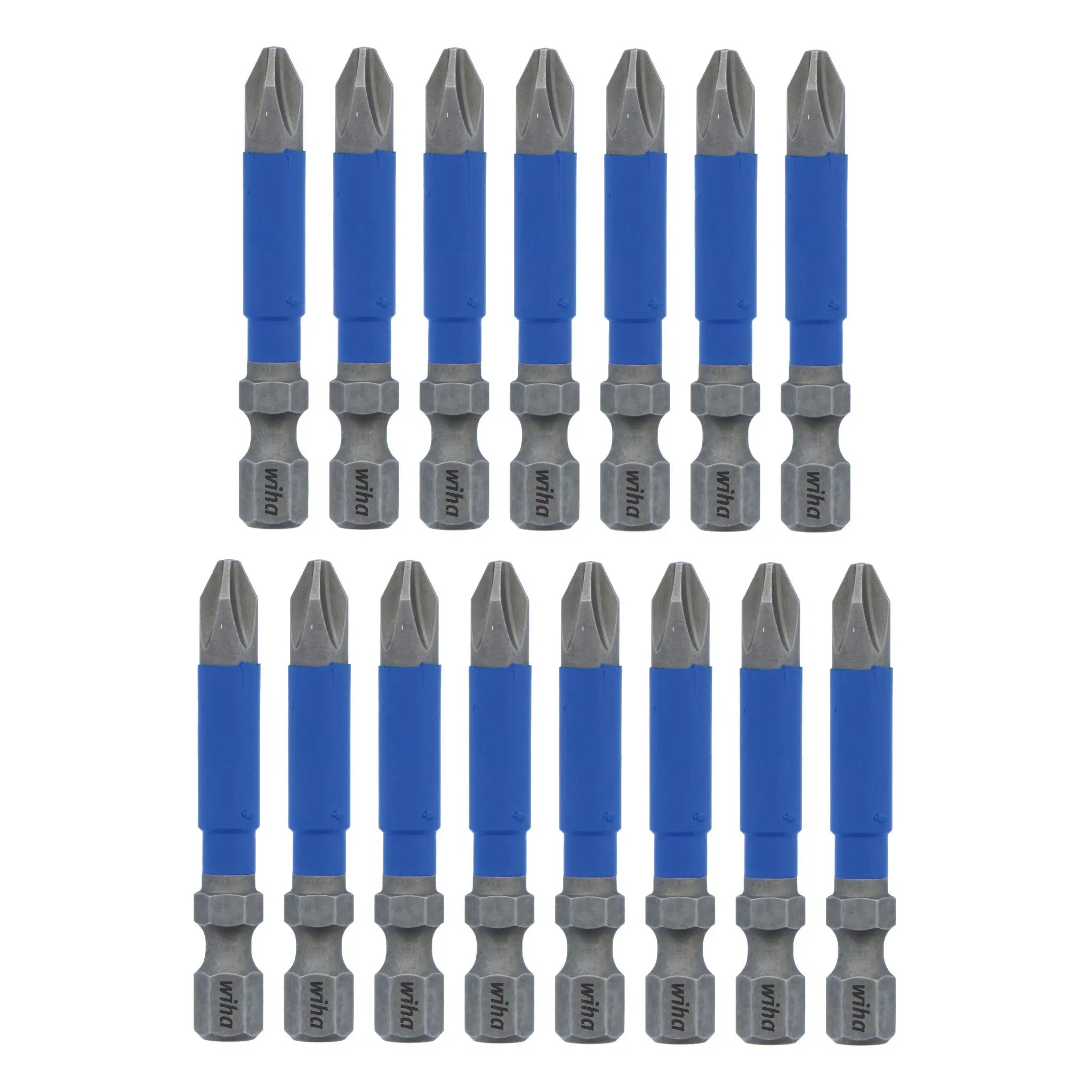 Wiha Set of 15 Phillips Terminator Blue Impact Bits, PH2 x 2 in - WI 70242 Wiha